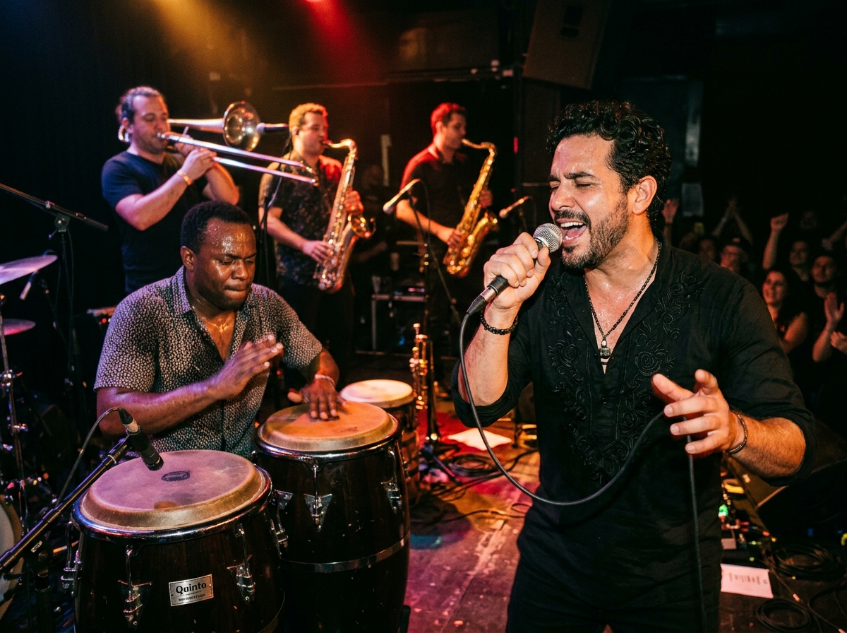Integrantes de Ritmo Candela en vivo